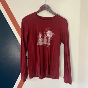 Life Is Good Maroon Christmas Long Sleeve Shirt